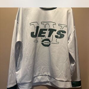 Jets White and Green Men's Sweater